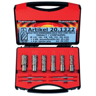 Kernbohrer-Set Gold-Line 30mm Ø14/16/18/20/22/26mm