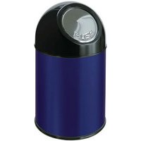 Push-Abfallbehälter aus Stahl, mit Innenbehälter, 40 Liter Volumen, blau Bild 2