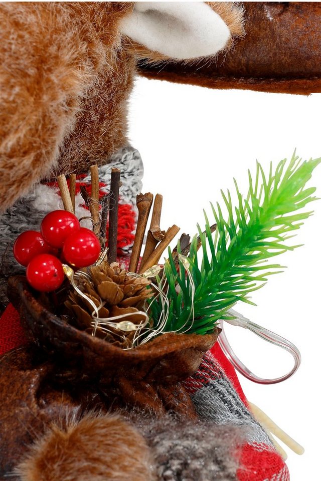 BONETTI LED Dekofigur Weihnachtsdeko, LED fest integriert, Warmweiß, Rentiere mit Skiern in der Hand, 2er Set Bild 5