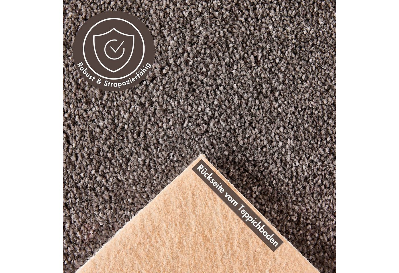 Andiamo Teppichboden Bari, Frisee-Velours, Gesamthöhe 12 mm, Luxusklasse LC3, rechteckig, Uni Farben, Breite 400 cm oder 500 cm, strapazierfähig & pflegeleicht