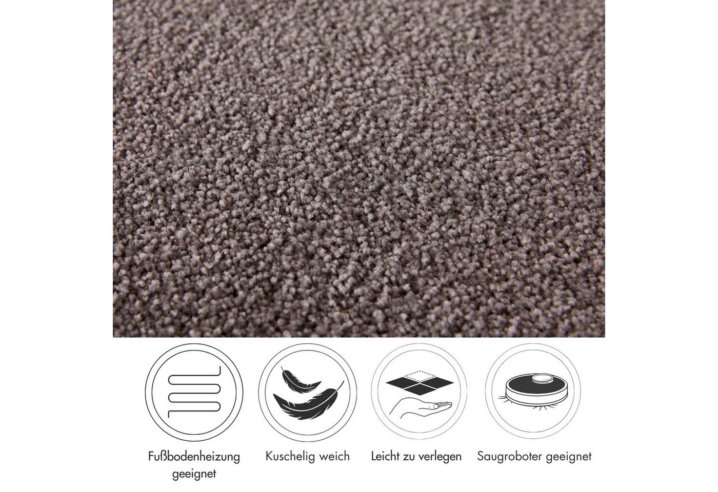 Andiamo Teppichboden Bari, Frisee-Velours, Gesamthöhe 12 mm, Luxusklasse LC3, rechteckig, Uni Farben, Breite 400 cm oder 500 cm, strapazierfähig & pflegeleicht Bild 2
