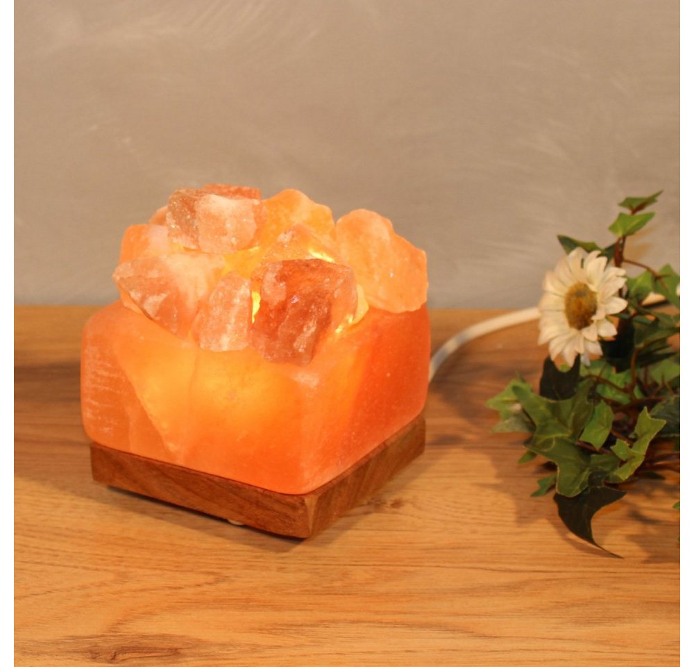 Wagner Life Design Salzkristall-Tischlampe Salzkristallschale, Leuchtmittel wechselbar, Warmweiß, Handgefertigt aus Salzkristall - jeder Stein ein Unikat, H: ca.10 cm Bild 2