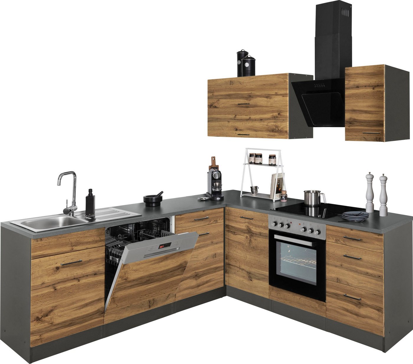 KOCHSTATION Winkelküche KS-Trier, mit E-Geräten, Stellbreite 220/220 cm Bild 3