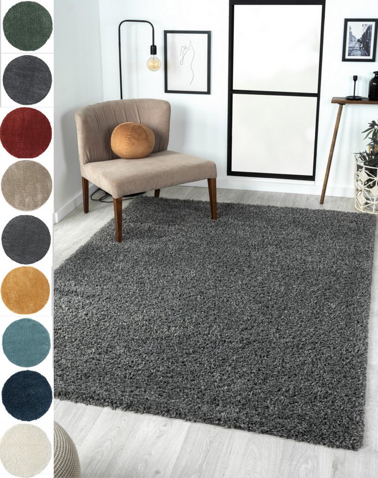 Myflair Möbel & Accessoires Hochflor-Teppich My Shaggy, rechteckig, Höhe: 37 mm, Uni-Farben, leicht glänzend, extra weich, auch in rund & als Läufer Bild 5