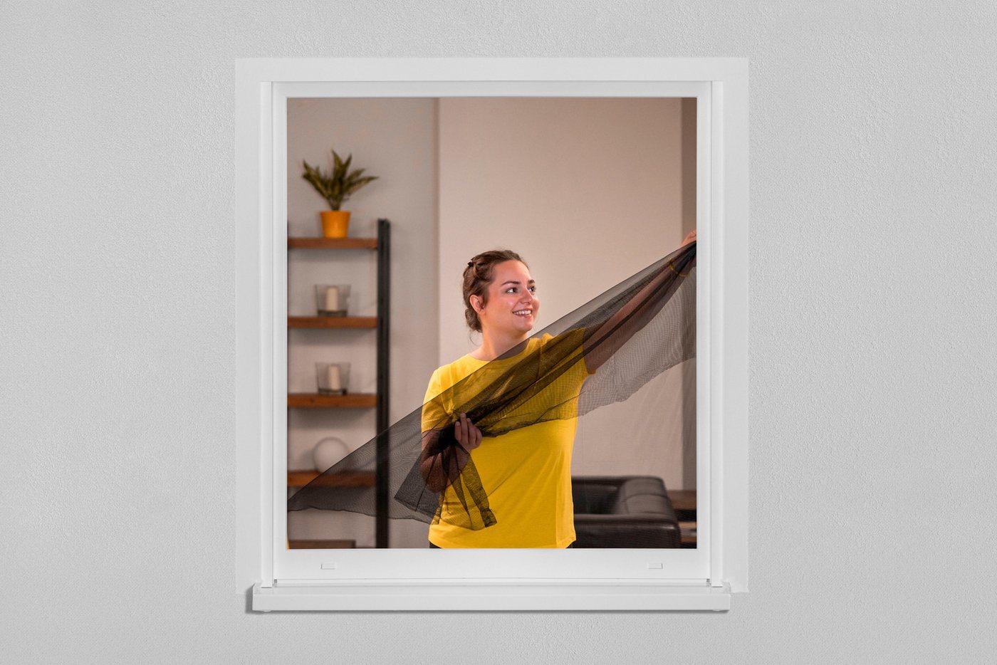 SCHELLENBERG Klett-Klebeband Insektenschutzzubehör, Befestigungsband für Polyester-Fliegengitter (Packung, 10-St) semi-transparent, 5,6 m, in unterschiedlichen Sets erhältlich Bild 3