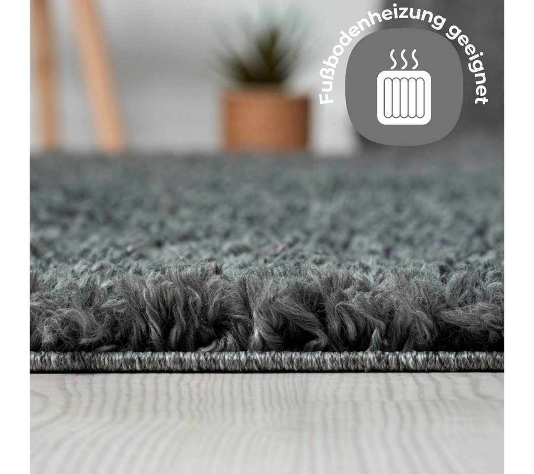 OTTO home Hochflor-Teppich Banji, rund, Höhe: 37 mm, Uni Farben, weich und flauschig, auch als Läufer & in rund erhältlich Bild 2