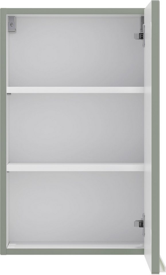 welltime Hängeschrank TRIENT, Hängeschrank 40 cm, gedämpfte Scharniere (Maße (B/H/T): ca. 40/64/20 cm) Schilfgrün, gedämpfte Tür, verstellbare Einlegeböden Bild 5