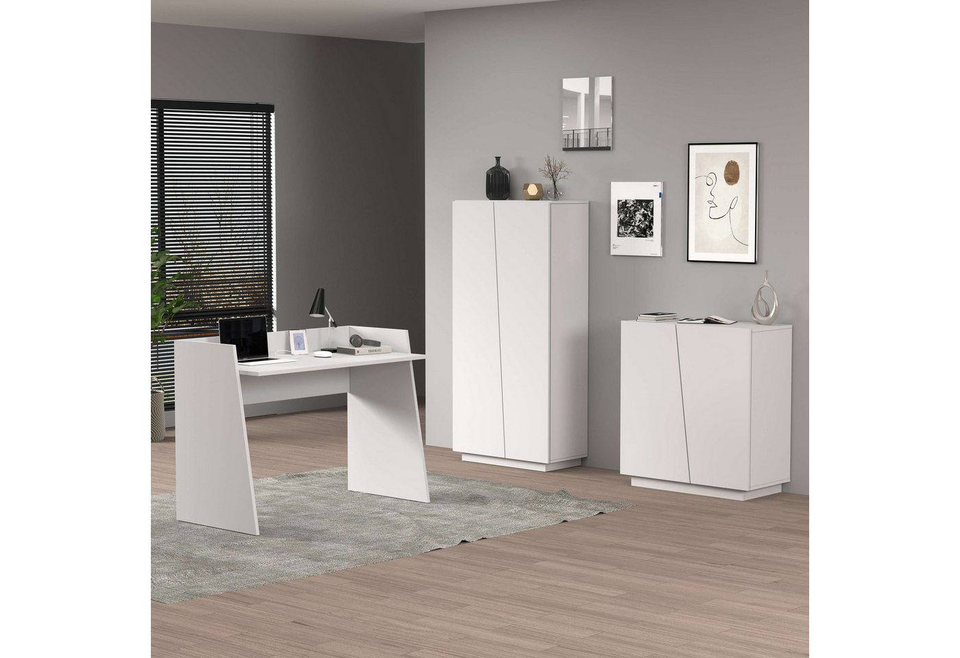 Home affaire Aktenschrank Vega, Mehrzweckschrank, Büroschrank, mit 2 Türen & verstellbaren Einlegeböden, Höhe 166 cm, Made in Italy Bild 2