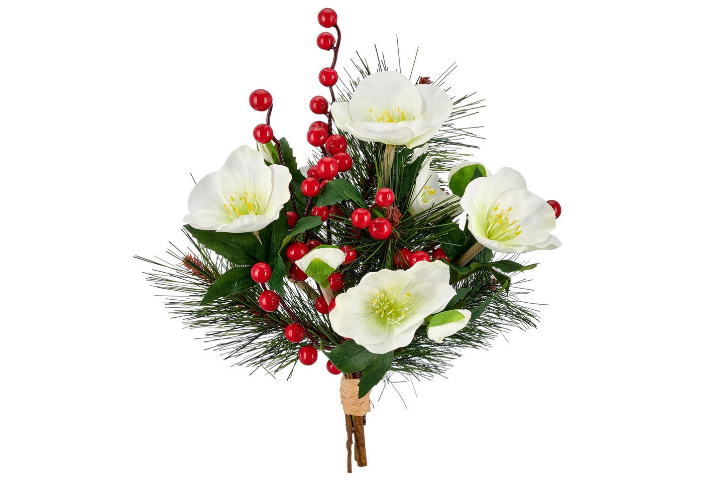 Winterliche Kunstpflanze Strauß mit Christrosen, OTTO home, Höhe 45 cm, mit naturgetreuen Blüten Bild 4