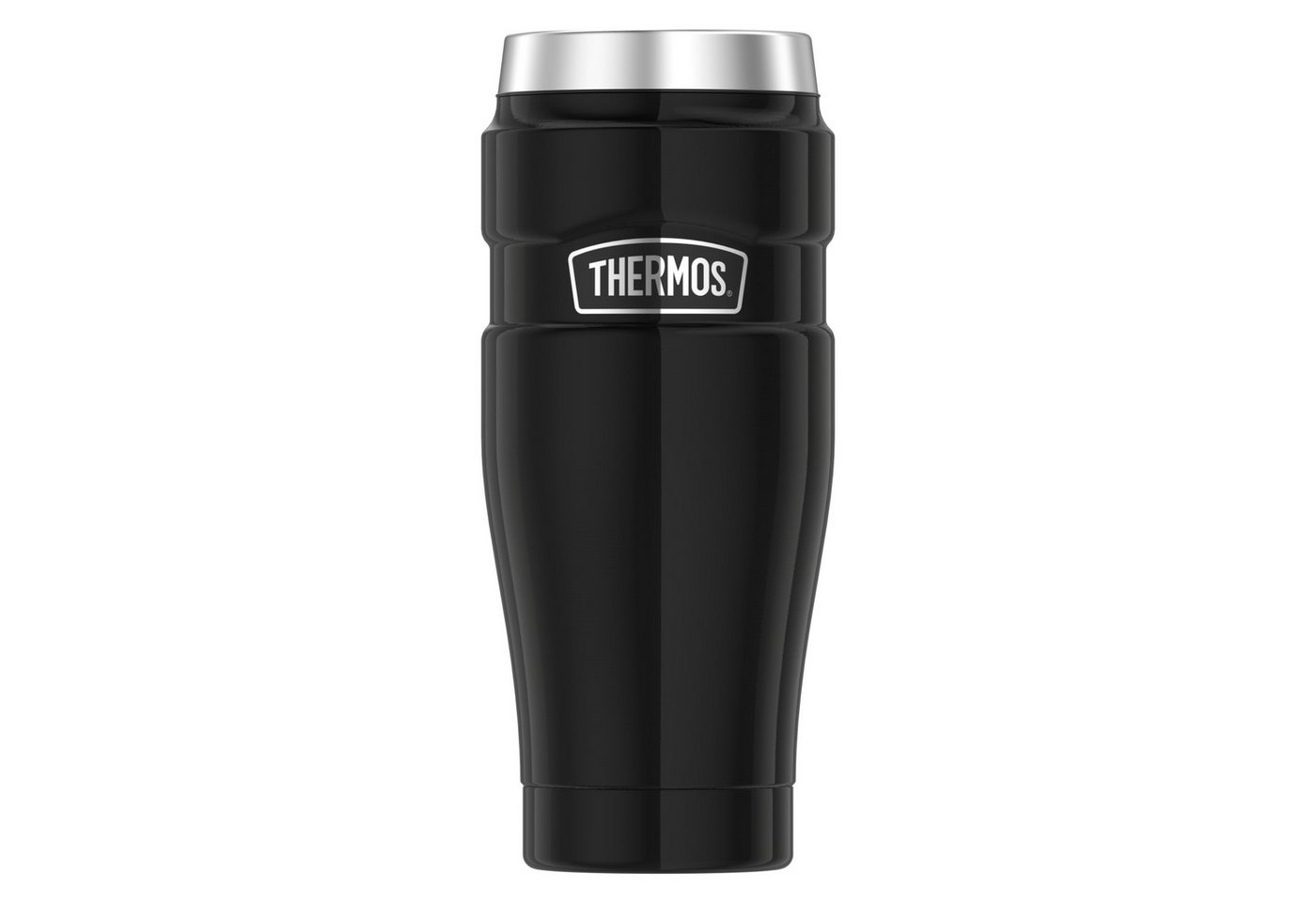 THERMOS Thermobecher STAINLESS KING MUG, doppelwandiger Edelstahl, spülmaschinenfest, 1-tlg., Edelstahl, Kunststoff, Silikon, 0,47l, 7h heiß & 18h kalt, absolut dicht, DrinkLock – Verschlusssystem Bild 5