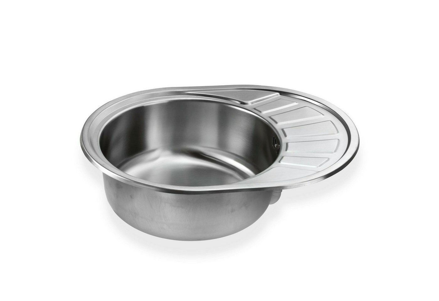 Faizee Möbel Edelstahlspüle Design Edelstahleinbauspüle 57 cm inkl. Zubehör-set, rund, 60/50.5 cm Bild 3