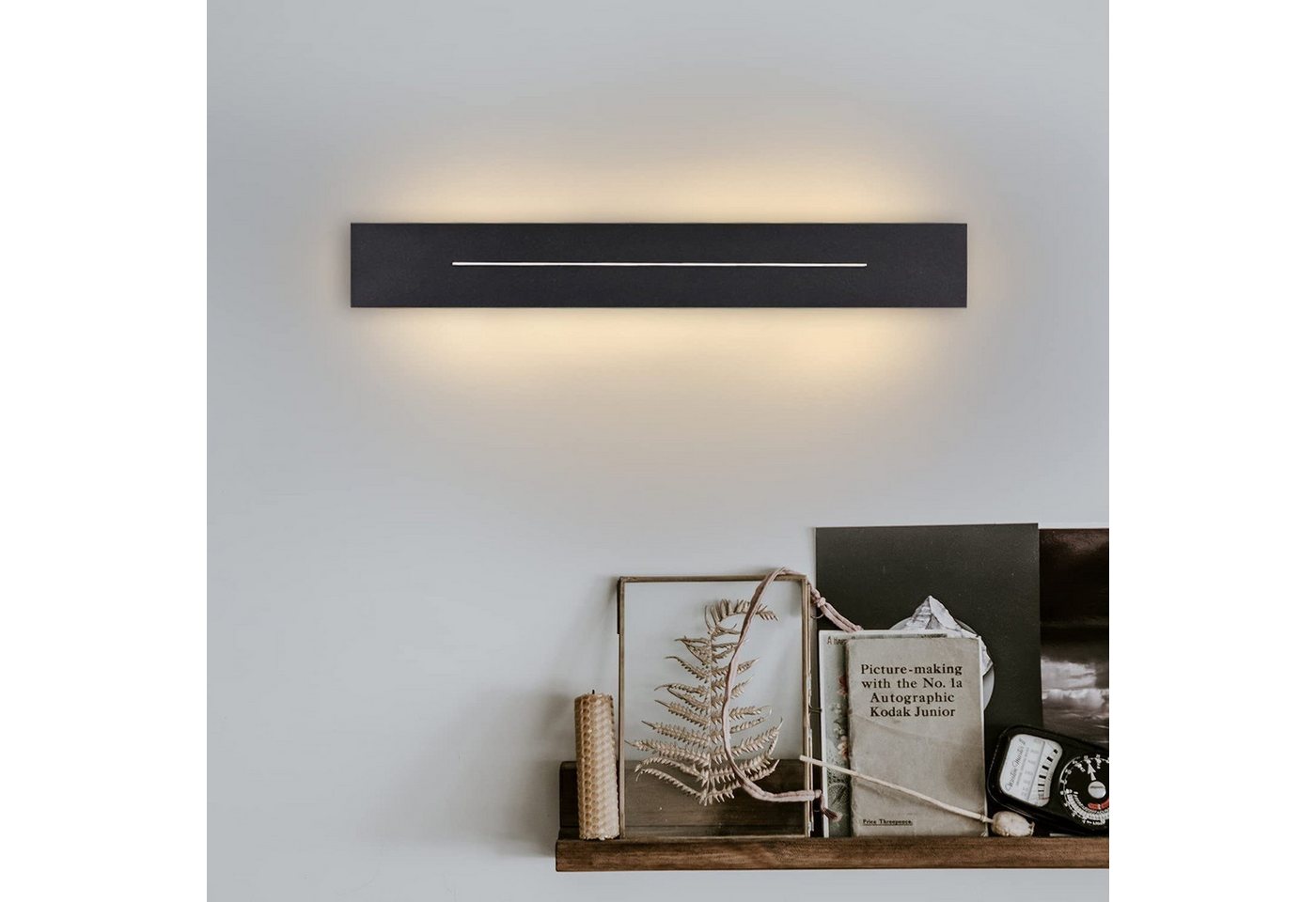 Nettlife LED Wandleuchte 30/60/100cm Schwarz/Weiß 8/20/30W schlanke Modern Flurlampe, LED fest integriert, Warmweiß, für Treppenhaus Schlafzimmer Flur Wohnzimmer Kinderzimmer Bild 2