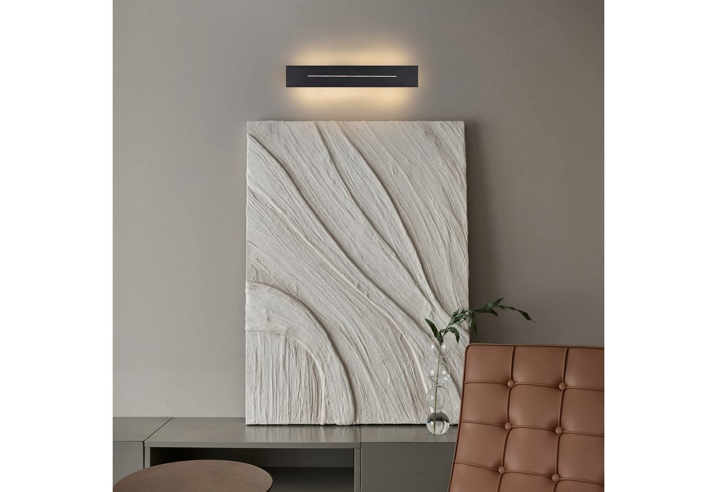 Nettlife LED Wandleuchte 30/60/100cm Schwarz/Weiß 8/20/30W schlanke Modern Flurlampe, LED fest integriert, Warmweiß, für Treppenhaus Schlafzimmer Flur Wohnzimmer Kinderzimmer Bild 5