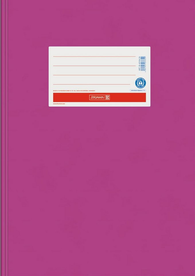 BRUNNEN Schulheft Hefthülle A4 Pink - Umweltfreundlich & Robust (1 Stück)