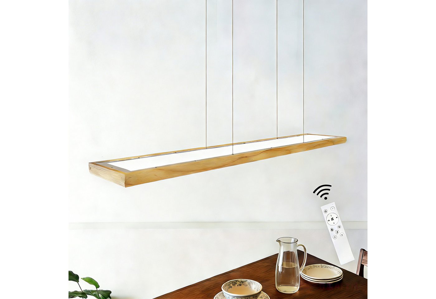 Nettlife Hängeleuchte 150cm aus Massivholz Industrielle Wohnzimmer Pendelleuchte, LED fest integriert, Warmweiß Neutralweiß Kaltweiß Bild 3