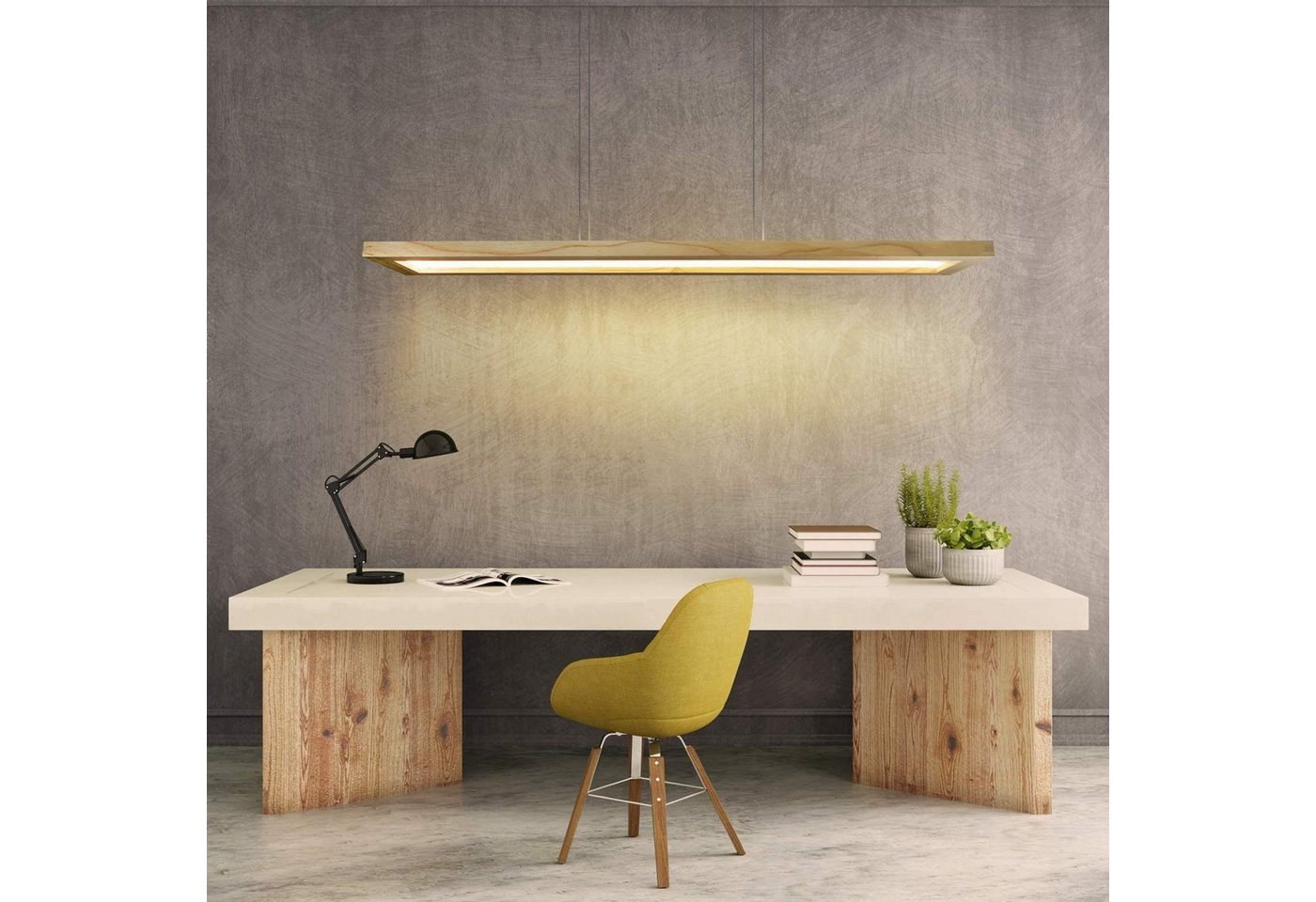 Nettlife Hängeleuchte 150cm aus Massivholz Industrielle Wohnzimmer Pendelleuchte, LED fest integriert, Warmweiß Neutralweiß Kaltweiß Bild 5