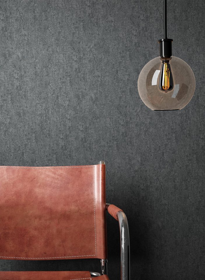 Newroom Vliestapete Rokai Anthrazit Tapete Universal Unifarbe,Beton-Optik,Zement, Anthrazit Tapete Modern Unifarbe - Betonwand Betonoptik Graphit Dunkelgrau Industrial Uni Beton-Optik Zement für Wohnzimmer Schlafzimmer Küche, Betonwand Bild 2