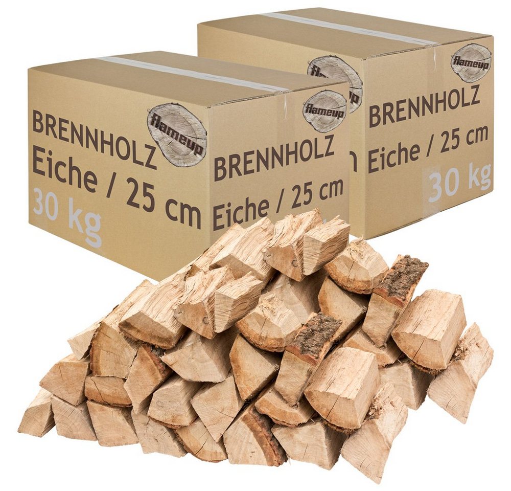 Flameup Kaminholz Brennholz Kaminholz Holz Eiche 60 kg Ofen Kamin Kaminofen Grill 25 cm, 60 kg Bild 5
