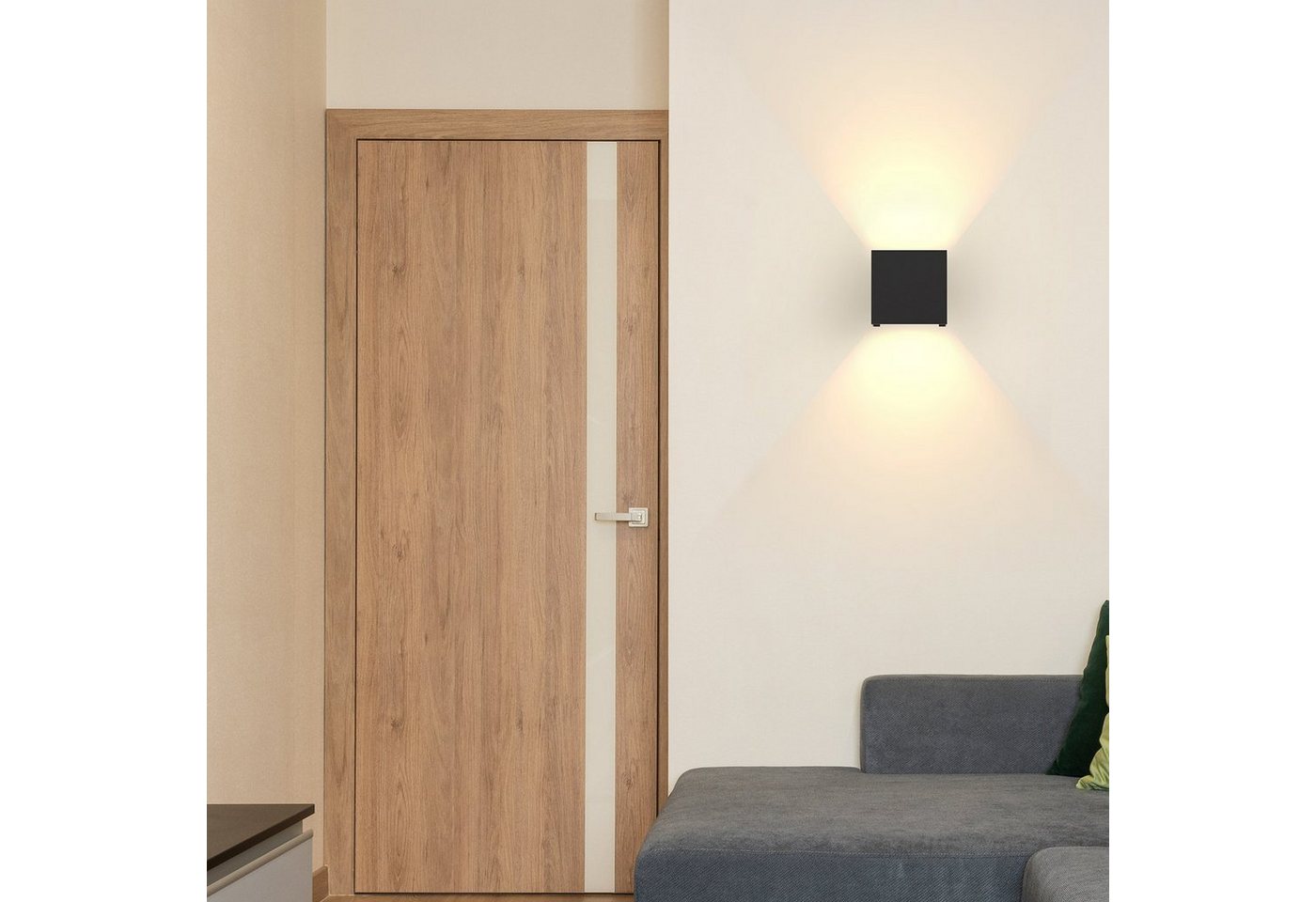 ZMH LED Wandleuchte Wandlampe Schwarz - Modern Außenwandleuchte Schlafzimmer, 3000k, IP65 Wandleuchte Garten