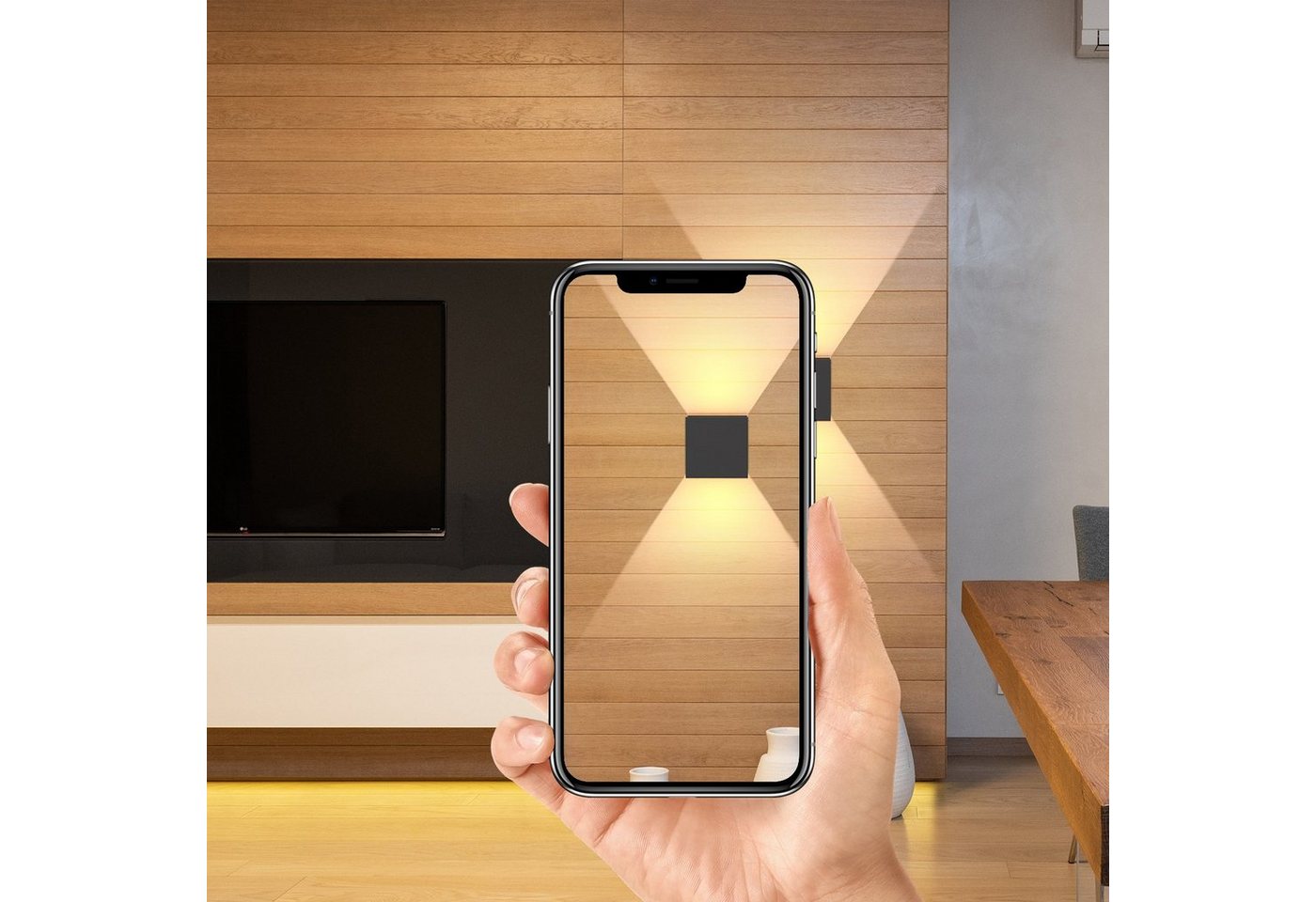 ZMH LED Wandleuchte Wandlampe Schwarz - Modern Außenwandleuchte Schlafzimmer, 3000k, IP65 Wandleuchte Garten Bild 4