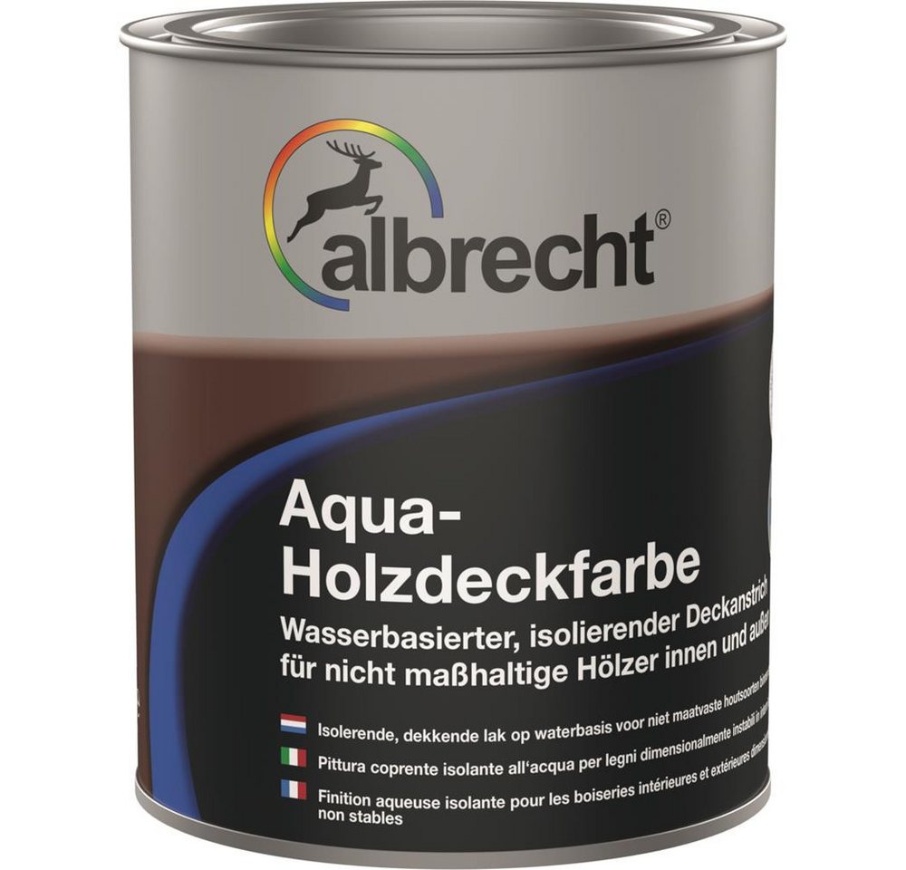 Lack Albrecht Holzlack Aqua-Holzdeckfarbe 750 ml Lack Holzfarbe