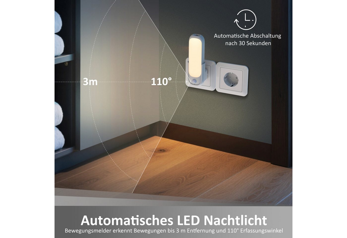 Northpoint LED Nachtlicht LED Orientierungsleuchte Induktionsladung & Notlicht Bild 3