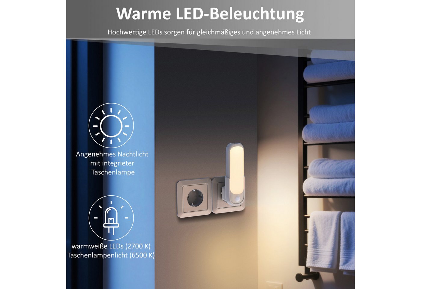 Northpoint LED Nachtlicht LED Orientierungsleuchte Induktionsladung & Notlicht Bild 5