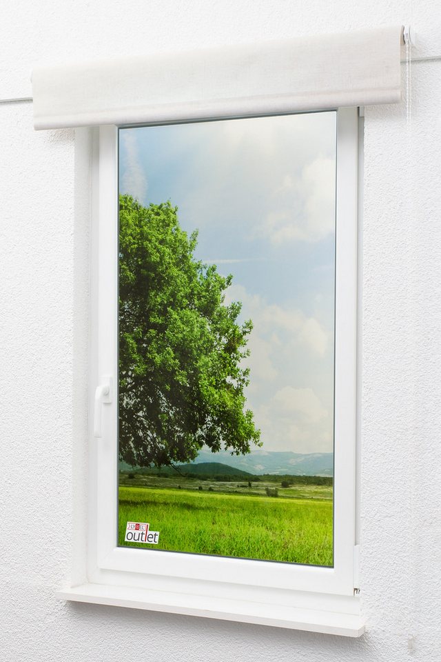 Rollo Basisrollo Struktur Tageslicht Graubeig, LYSEL®, blickdicht, HxB 175x62cm