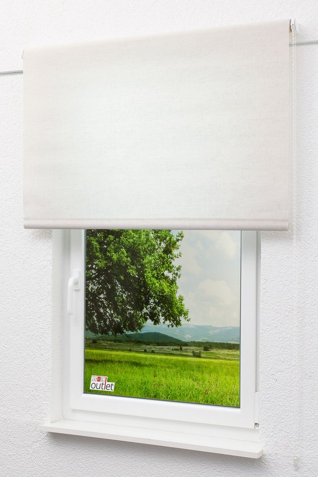 Rollo Basisrollo Struktur Tageslicht Graubeig, LYSEL®, blickdicht, HxB 175x62cm Bild 5