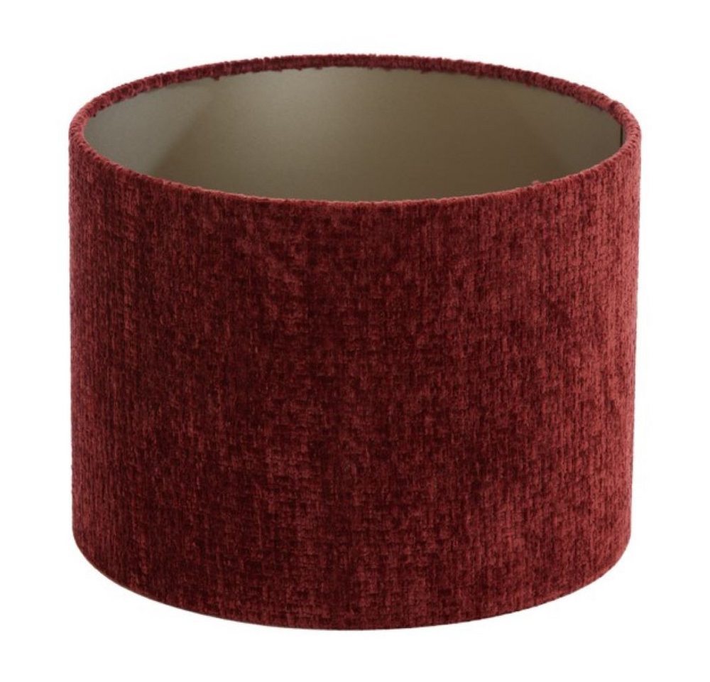 Dirk Davids Leuchten GmbH Lampenschirm Lampenschirm Zylinder in Velours Rubin Rot 25-25-18cm, Zeitloses Design