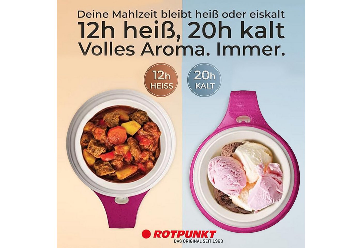 ROTPUNKT Isolierkanne DIRK 850, Thermobehälter Glaseinsatz, 0.85 l, isolierend, BPA-frei, phthalatfrei, inklusive Löffel Bild 3