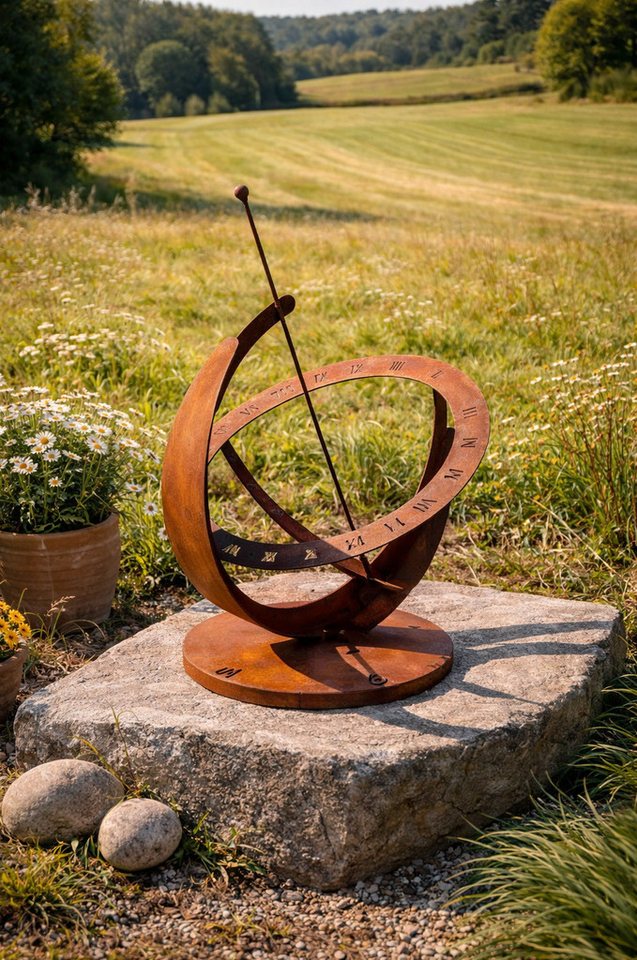 BADEKO Sonnenuhr Garten-Sonnenuhr Schönblick aus Edelrost in Cortenstahl-Optik, Sonnenuhr Schönblick