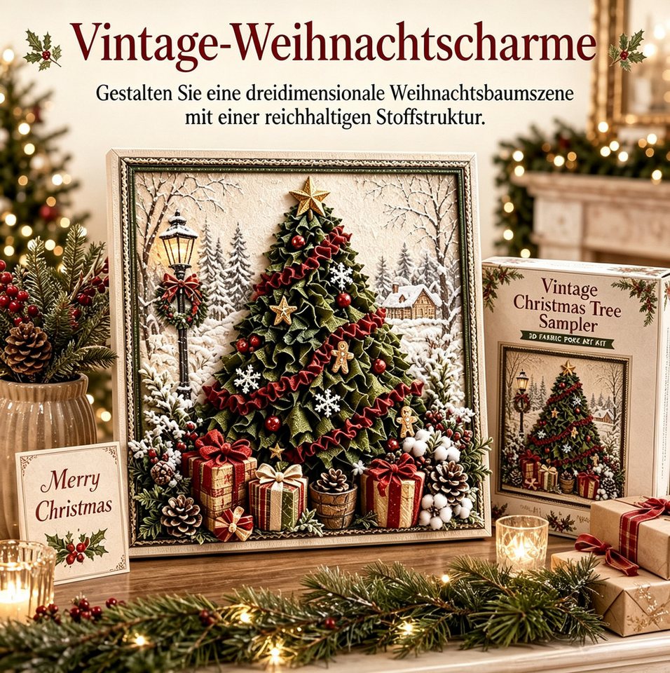 CLTYQ Kreativset 3D-Weihnachts-Bastel-Kreativset zum Punch Needle, Weihnachtsdekoration für erwachsene Anfänger Bild 4