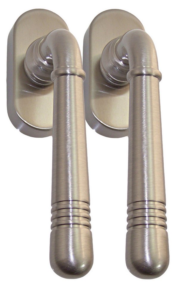 Fenstergriff Fenstergriff FG Helena 1672 Nickel matt Rasterolive Fensterbeschlag, 2 x FG Helena Nimatt, L: 12.4 cm, 45 Grad Rasterung