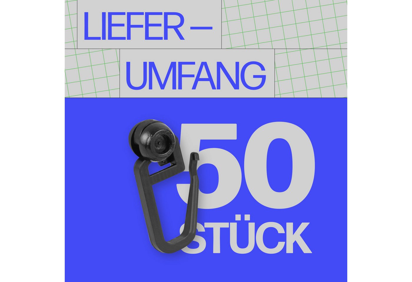 Bestlivings Gardinenröllchen Rollendurchmesser Ø8mm, Gardinenschienen mit Innenlauf, (50-St), für Innenlauf 4–6mm (Weiß) für Kräuselband, Faltenband, Universalband Bild 4