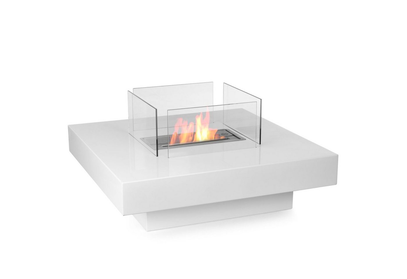 Moritz Dekokamin Standkamin 35 x 70 x 70 cm Cube 1,5 Liter Brenner, Ethanolbrenner Glasfeuer Terrassenfeuer Kamin Bild 3
