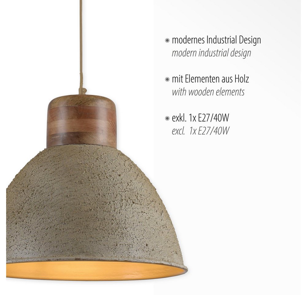 JUST LIGHT LED Pendelleuchte LED Pendelleuchte SAMIA Industrie Design, 1xE27/40W, Industrie Design Bild 4