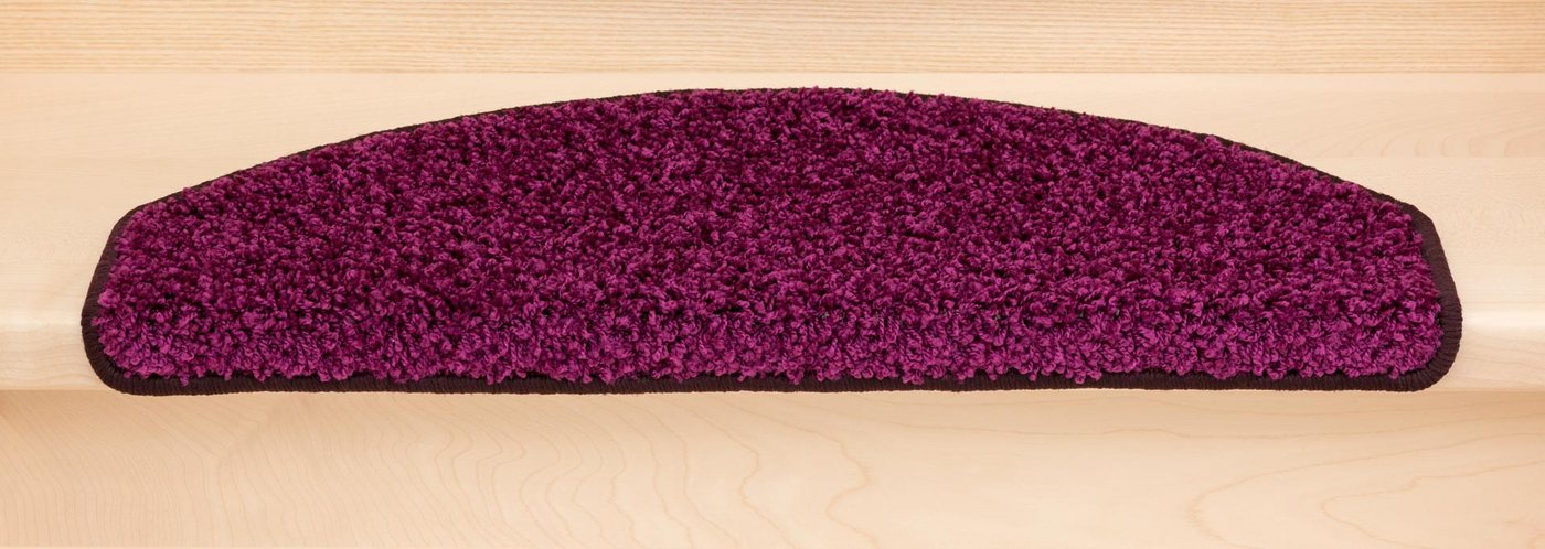 Metzker® Stufenmatte Stufenmatten Shaggy Venus Halbrund Einzeln und SparSet's, Halbrund, Höhe: 22 mm, 1 Stück - Aubergine Bild 4