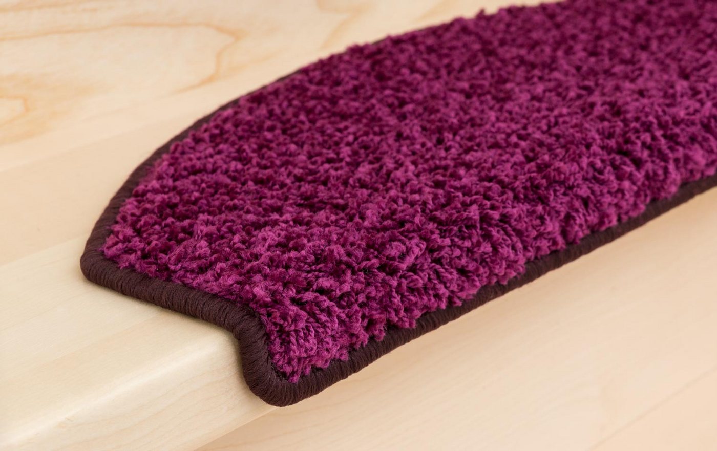 Metzker® Stufenmatte Stufenmatten Shaggy Venus Halbrund Einzeln und SparSet's, Halbrund, Höhe: 22 mm, 1 Stück - Aubergine Bild 5