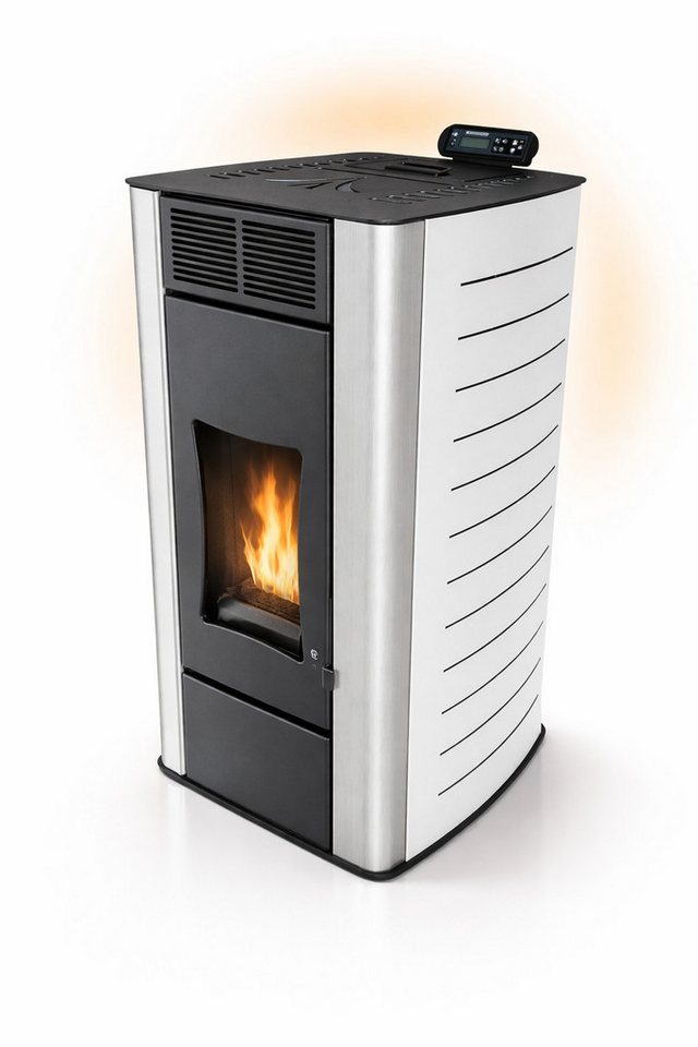 NEMAXX Pelletofen P18 Weiß 18 kW wasserführend bis 300m³ Zentralheizung A+ 40 kg Tank, (Reinigungsautomatik, ECO-Modus, Sicherheitsabschaltung, Wochentimer, Wi-Fi Ready), BAFA/förderfähig, Wasser 12,5kW, effiziente Wärme, bis 18 Std.Laufzeit Bild 3