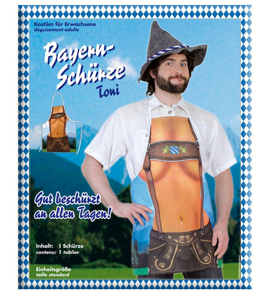 Fries Grillschürze Bayern Lederhose Schürze Toni Kostüm Umhang Oktoberfest Karneval, (1-tlg) Bild 2