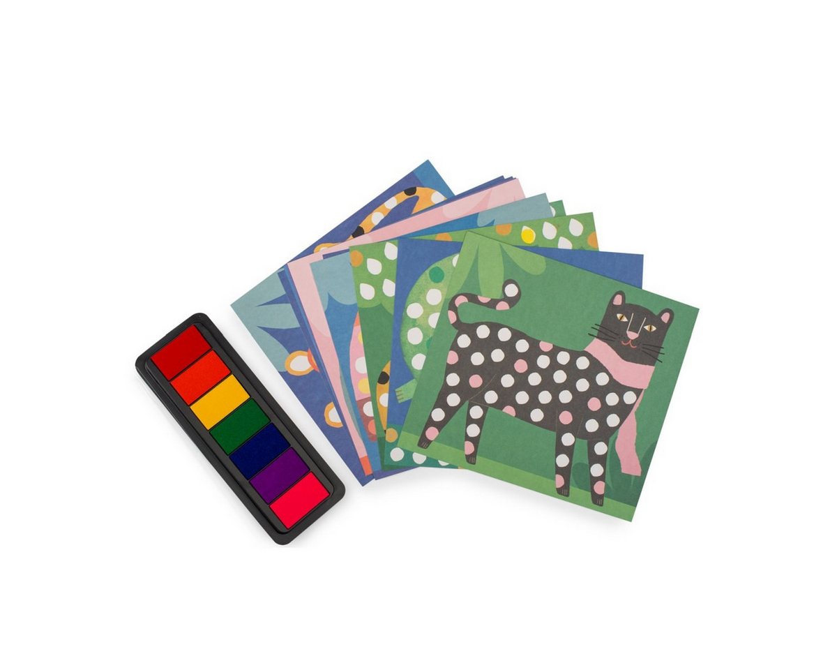 Moulin Roty Kreativset Fingerstempel Toupitis Stempelset für kreative Kinder zum Gestalten, Stempelset