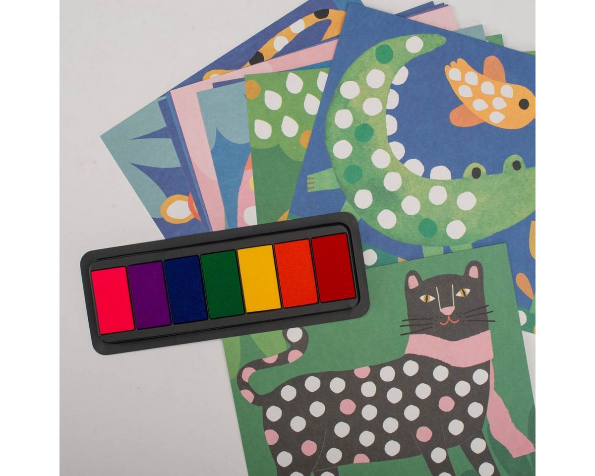 Moulin Roty Kreativset Fingerstempel Toupitis Stempelset für kreative Kinder zum Gestalten, Stempelset Bild 2