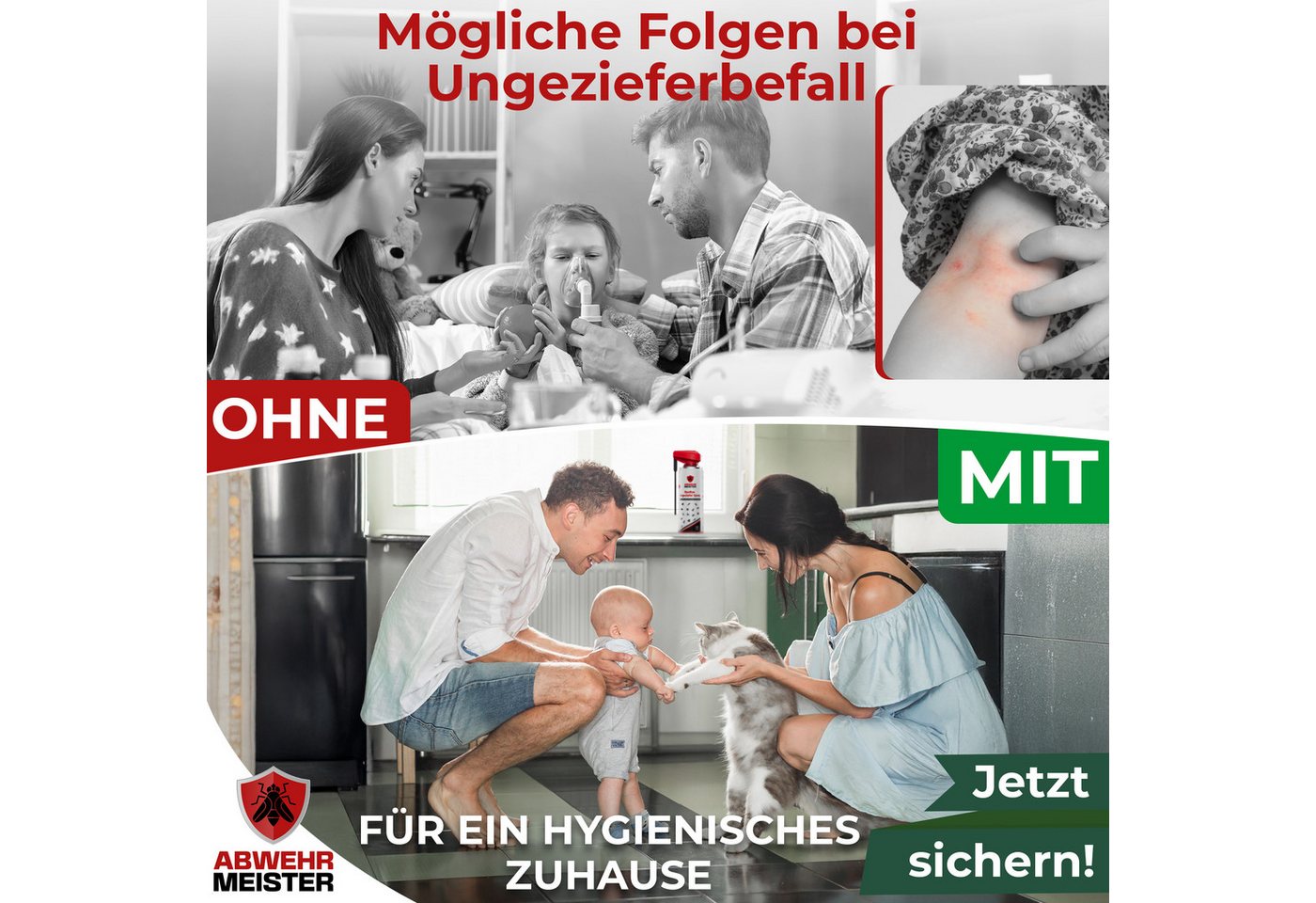 ABWEHR MEISTER Insektenspray ORGINAL ByeBye Ungesziefer- Spray [500 ml], 1-St., Präzise Anwendung, dank integrierter Sprühlanze