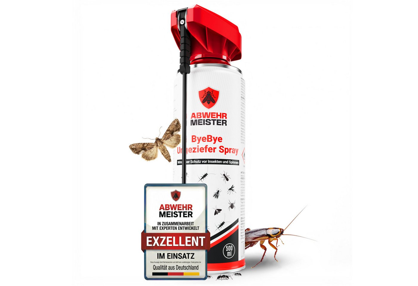 ABWEHR MEISTER Insektenspray ORGINAL ByeBye Ungesziefer- Spray [500 ml], 1-St., Präzise Anwendung, dank integrierter Sprühlanze Bild 5