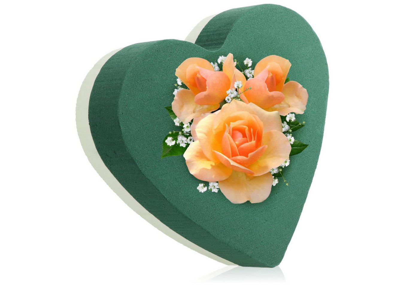 com-four Bastelmoos Steckmasse für Blumengestecke in Herzform, (1-tlg), Steckschwamm zum Basteln für Hochzeit, Ostern und Geburtstag Bild 3