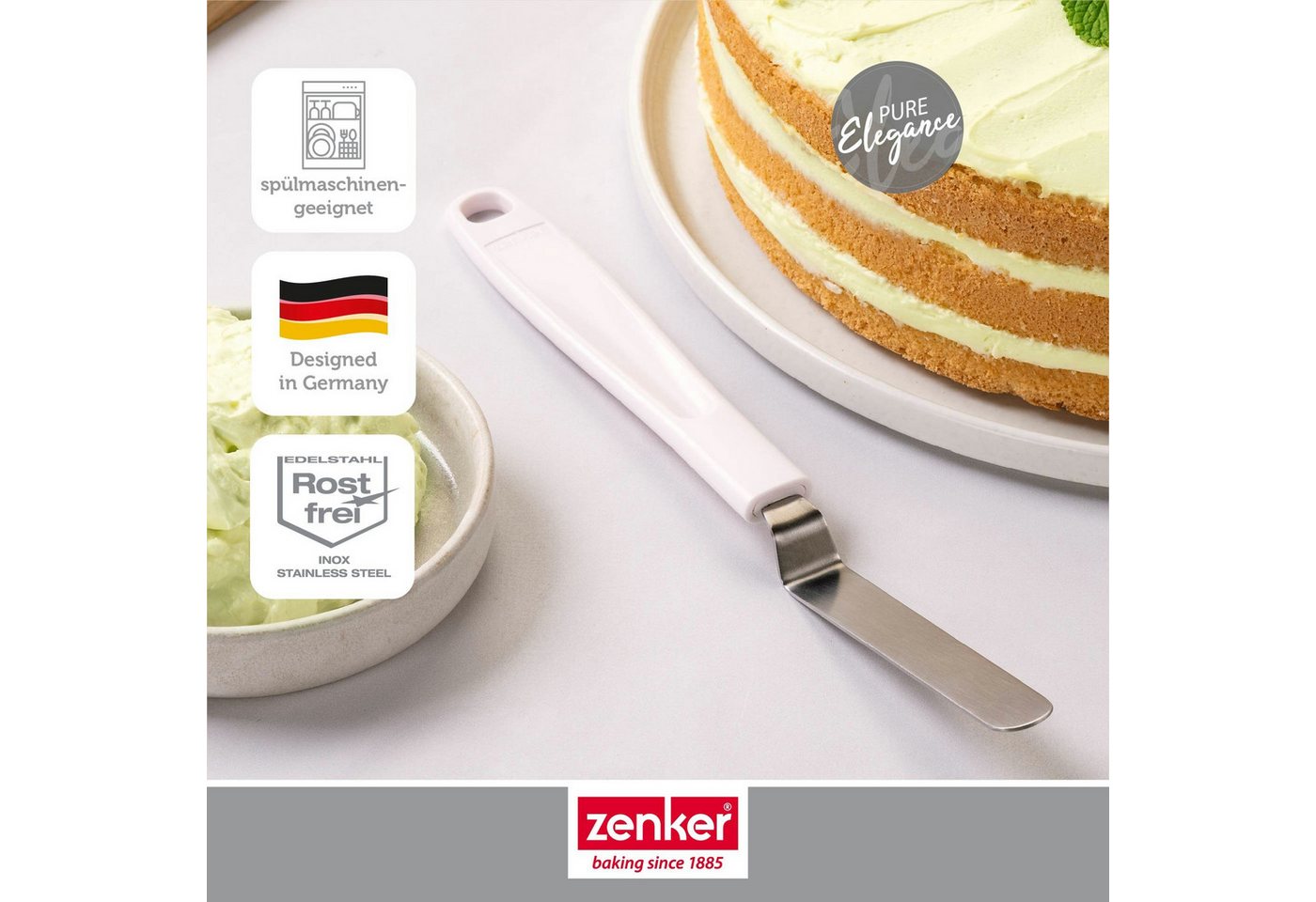 Zenker Teigspachtel Dekorierspatel, Tortenspachtel, Kuchenstreicher, Cremeverteiler Bild 3