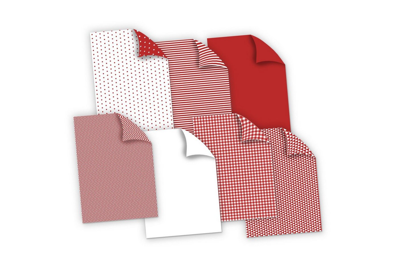 itenga Bastelkartonpapier itenga Fotokarton Bastelkarton mit Muster Set ROT DIN A4 21 Blatt 300g Bild 2
