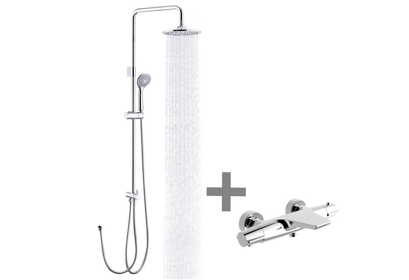 HOMELODY Duschsystem Abnehmbares Duschsystem mit Wasserfall Badzubehör Duschzubehör Bild 2