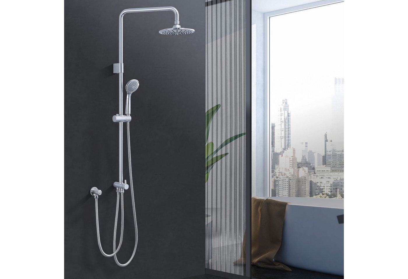 HOMELODY Duschsystem Abnehmbares Duschsystem mit Wasserfall Badzubehör Duschzubehör Bild 5